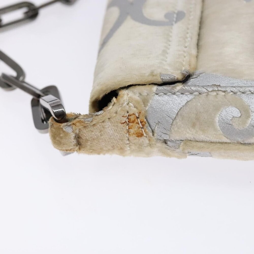 Authentic GUCCI Chain Shoulder Bag Velor White 007 2033 1705 - Picture 6 of 16